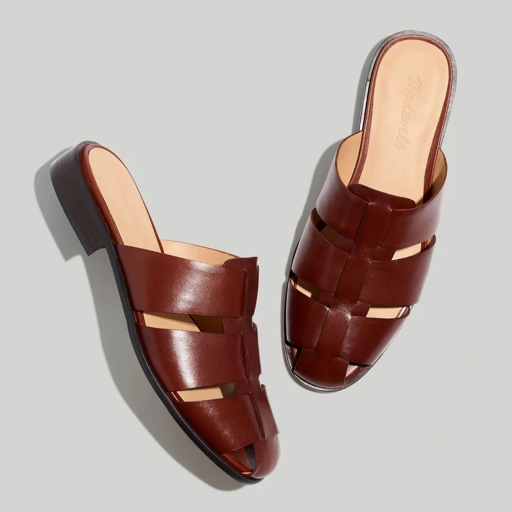 Madewell The Dixson Fisherman Mule in Brown Leather - Picture 1 of 10